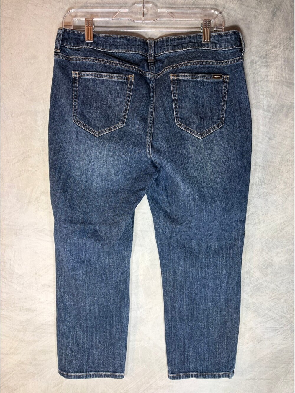 Jennifer Lopez Capri Womens Size 14 Distressed Stretch Jeans Blue Denim - Picture 2 of 9